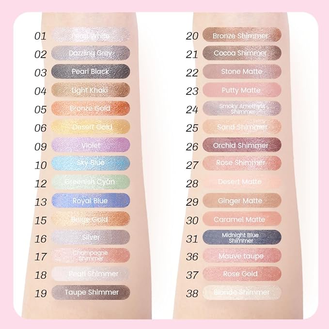 evpct 1Pcs Desert Gold Shimmer Cream Eye Shadow Brightener Sticks for Eyes Waterproof Pigmented, Double Ended Cream Eyeshadow Stick Pencil Pen with Applicator, Eye Shadow Palette Highlighter Makeup 06