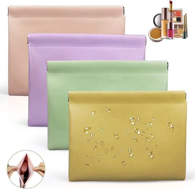 Muswelf 7.1"×5.5" Magnetic Large Purse Pouches, Small Makeup Bag for Purse