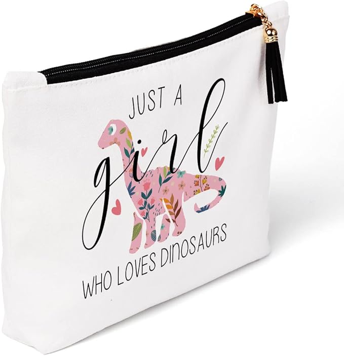 Girls Dinosaur Makeup Bag Cosmetic Bags, Dino Gifts for Women Friends