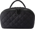IrisCargo 2 Piece Travel Makeup Bag Organizer for Women, Black Medium Set