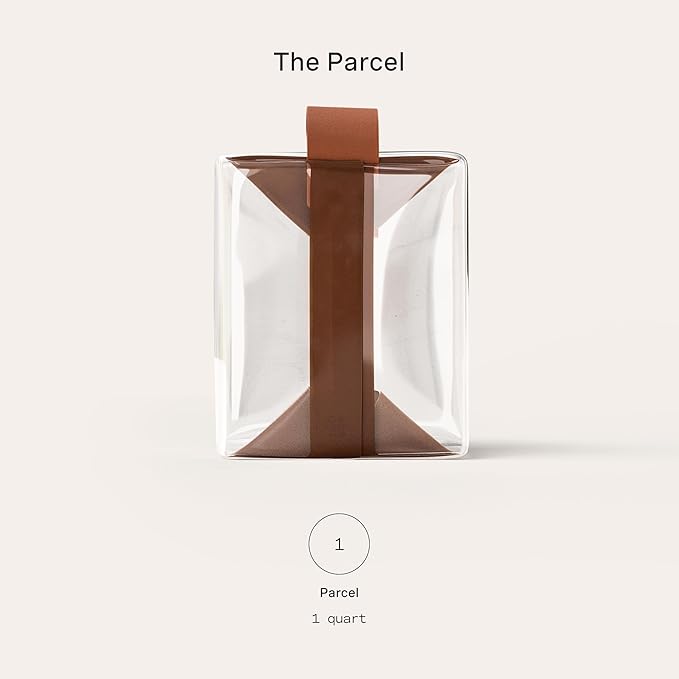 Cadence Parcel - Clear Travel Kit with Zipperless Magnetic Closure - Chestnut, Medium - Durable, Leak-Resistant and TSA Approved Toiletry Bag - Modular Organization - Recycled TPU (1 Qt)