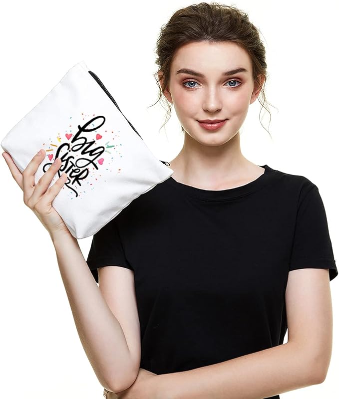 IHopes+ Cute Big Sister Reusable Makeup Bag Big Sister Gifts for Little Girls Best Sister Makeup Bag Gifts for Birthday Christmas