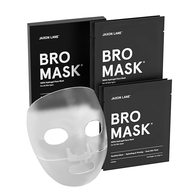 JAXON LANE Bro Mask Korean Face Mask for Men, Hydrogel Masks, 4 x 4 Pack