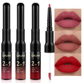 evpct 3Pcs Mauve Neutral Light Rosey Nude Blue Red Matte Liquid Lipstick and Lip Liner Stain Sets for Women, Long Lasting 24 Hours Matte Lipstick labiales larga duracion 24 mate originales