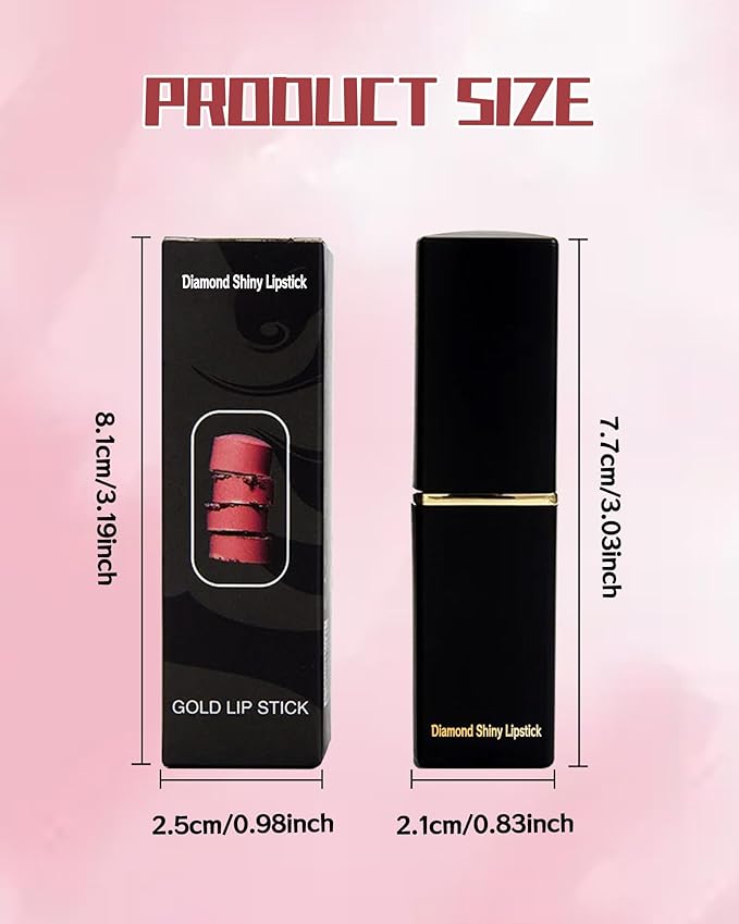 Metallic Shimmer Rose Pink Lipstick for Women,Long Lasting, High Pigment-04