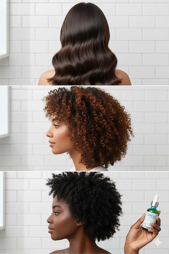 Hydr8 Organics Hair Growth Oil 4 oz – Castor Oil, Biotin & Rosemary Scalp Treatment for Thicker Hair | Anti Hair Loss, Regrowth & Thickening Serum | For Curly, Wavy, Thinning Hair & Beard