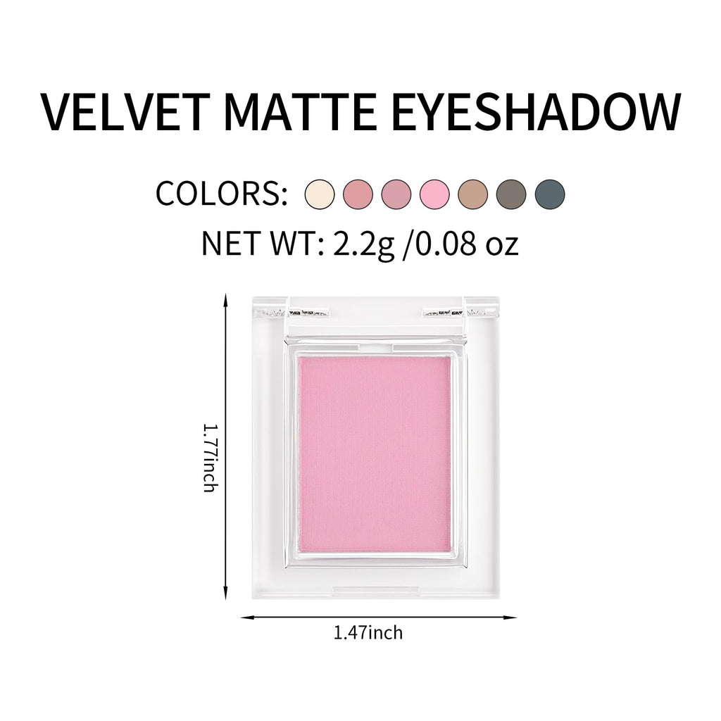 Erinde Single Matte Eyeshadow Palette, Velvet Eye Shadow Compact Powder Natural Makeup, Long-Lasting Eye Makeup, Ultra-Blendable, Pigmented Color, Vegan Formula, H09 Half Pink