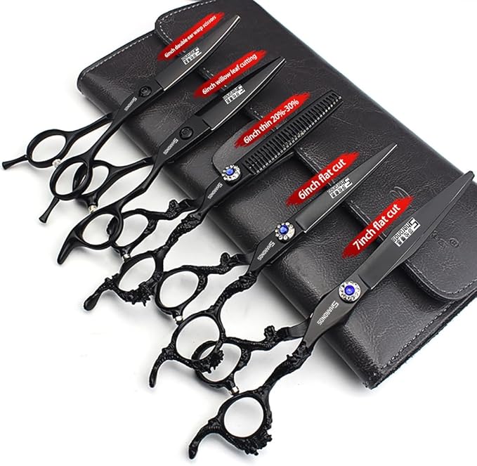 6+7 inch scissors hairdressing cutting scissors+thinning scissors (5PC)
