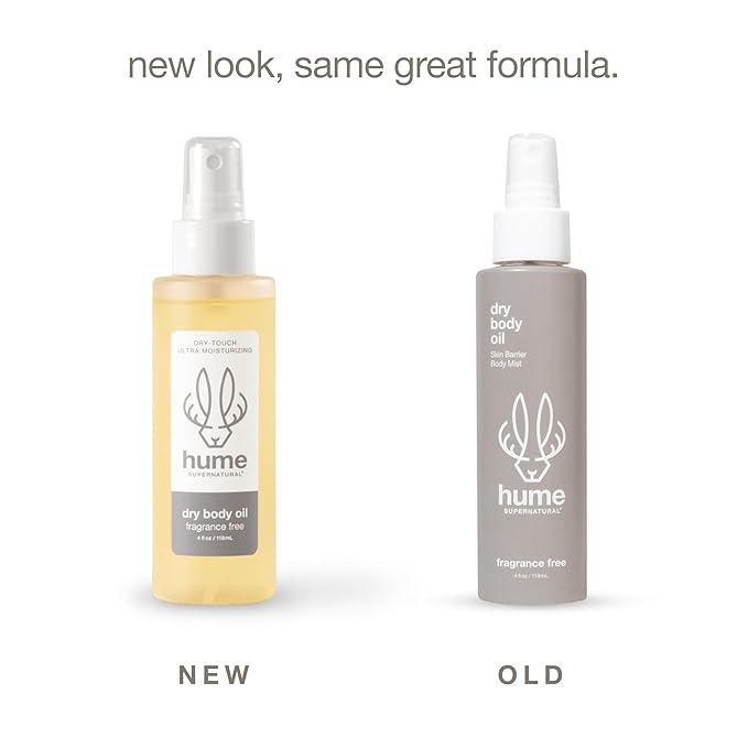 HUME SUPERNATURAL Dry Body Oil Spray - Ultra Hydrating Oil for Dry Skin, Light and Nourishing Body Oils for Women and Men, Long-Lasting Moisture (Amber Woods 2-Pack)