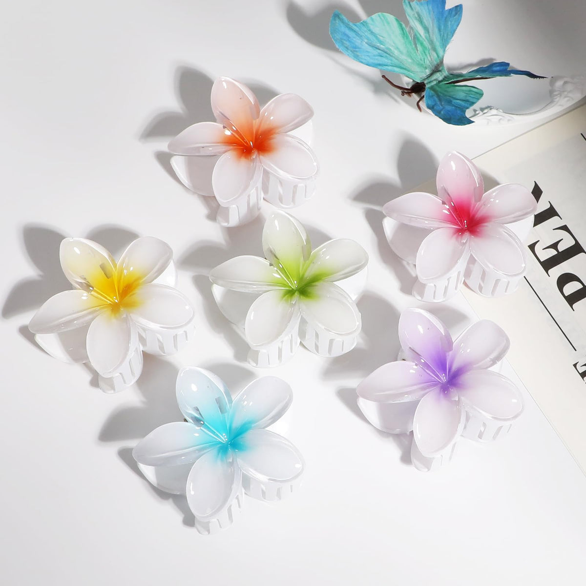 CHANDAT Flower Hair Clips 6 PCS Hair Accessories for Women - Hawai
