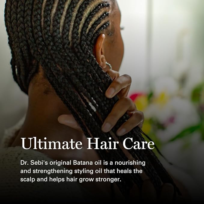 Dr. Sebi’s Batana Oil for Hair Growth – 100% Natural Hair Oil with Coconut and Olive – Supports Scalp Health and Stronger Hair – Plant-Based Formula – 1 Month Supply (4 fl oz)
