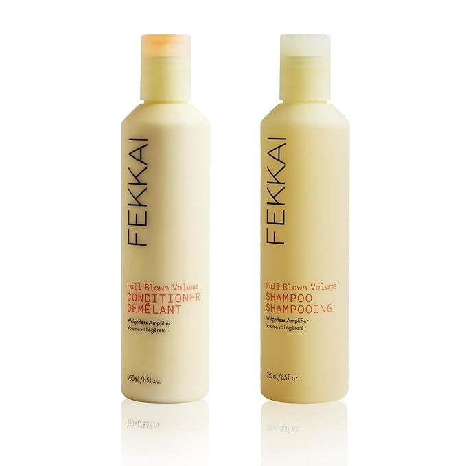 Fekkai Full Blown Volume Shampoo (8.5 oz) + Conditioner (8.5 oz) - Adds Lift & Body for Lasting Volume For Fine or Flat Hair - Vegan, Cruelty-Free