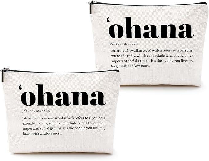 CQM 2pcs Hawaiian Inspirational Makeup Bag, Hawaiian Gifts Cosmetic Bag, Hawaii Souvenirs, Minimalist Thank You Gifts for Women Female Grandma Mom Sister Friend Wife