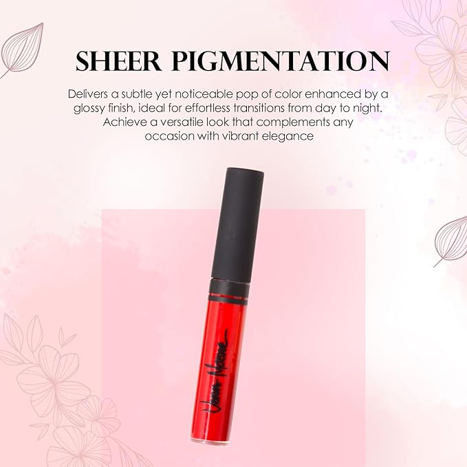 VERA MOORE COSMETICS AND SKIN CARE Lip Gloss, Moisturizing Lip Color with Shimmer for Long Lasting Shine, Lightweight Lip Stain, Girls Non-Sticky Lip Gloss with Aloe Vera, W/Vitamin C, E (Vera's Red)