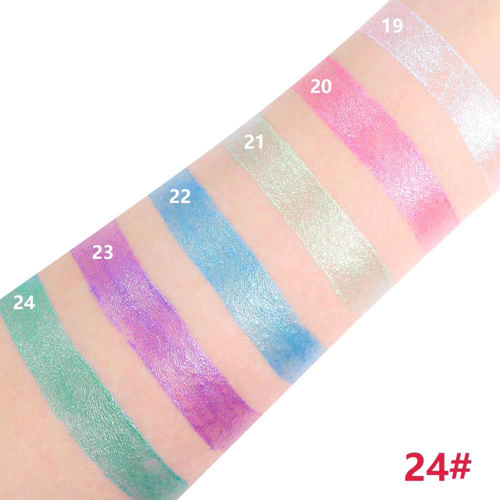 IATMOMOD Dazzling Blue Shimmer Cream Eye Shadow Stick Makeup for Women, Blue Shimmer Matte Eye Shadow Brightener Stick for Eyes, Waterproof Eyeshadow Pencil Applicator Blendable for Eye Highlight 22