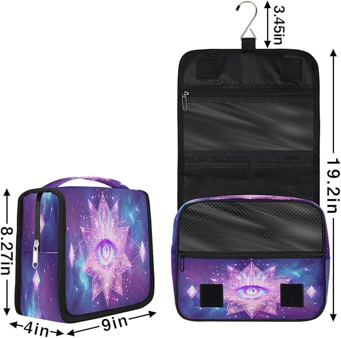 YoYoYuchong Travel Toiletry Bag for Women & Men Galaxy Evil Eye Hanging Cosmetic Organizer Portable Waterproof Makeup Case Make Up Bag with Compartments Travel Essentials for Bathroom Shower