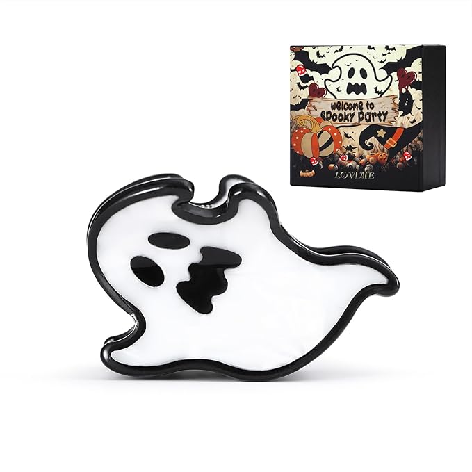 Cute Halloween Hair Clips for Women Mini White Ghost Acetate Clip Claws