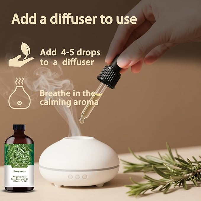 MLYNKL Rosemary Essential Oil,Rosemary Oil for Massage Home,4 fl oz
