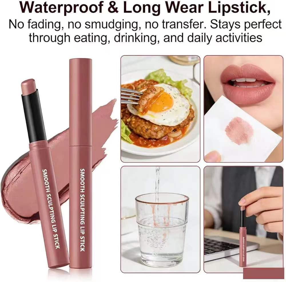 Maxzitank Velvet Matte Lipstick, Long Lasting Waterproof Non Transfer, Moisturizing Non-Drying Fog Lipstick for All Skin Tones Daily Makeup 07