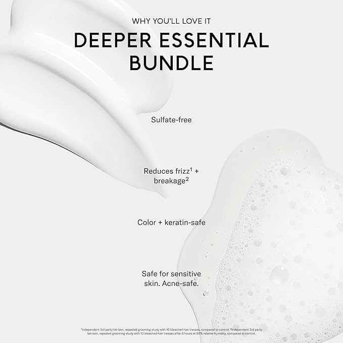 SEEN Shampoo & Deeper Conditioner Bundle, Fragrance Free - Non-Comedogenic Hair Care Set, Dermatologist-Developed, Safe for Sensitive, Eczema & Acne-Prone Skin