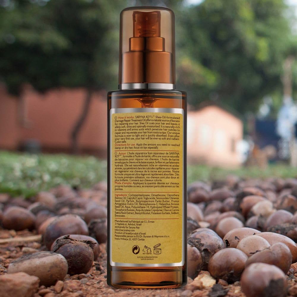 Saryna Key Hair Repair Serum Oil, Shea Butter, Frizz Control, 1.87 Fl Oz