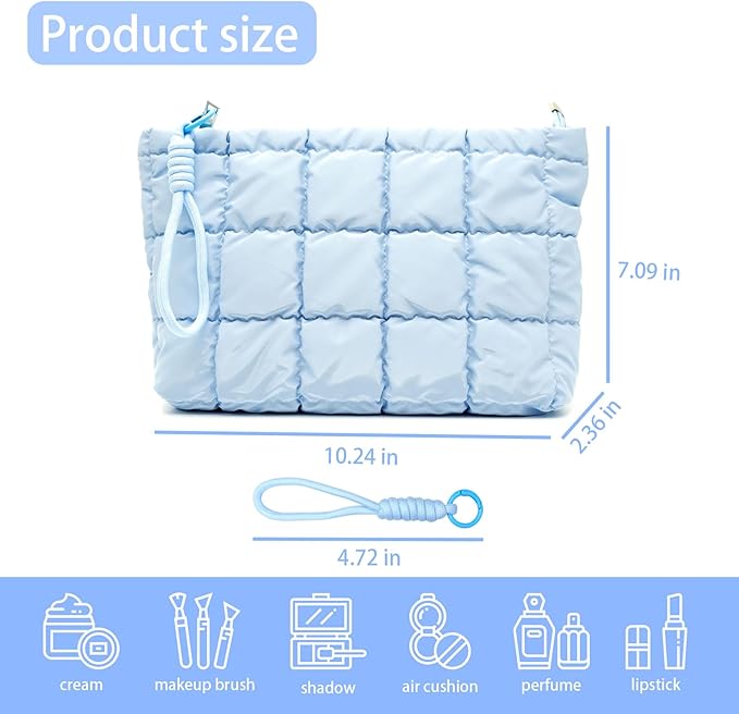 Beayuva Clear Makeup Bag, Holographic Travel Toiletry Pouch for Women