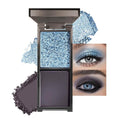 CAKAILA Blue Black Two Color Matte Shimmer Glitter Eyeshadow,Bright Eye Shadow Powder,Professional Long-Lasting Waterproof Makeup Palette,Blendable,Easy-To-Apply and Compact for Travel