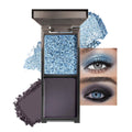 CAKAILA Blue Black Two Color Matte Shimmer Glitter Eyeshadow,Bright Eye Shadow Powder,Professional Long-Lasting Waterproof Makeup Palette,Blendable,Easy-To-Apply and Compact for Travel