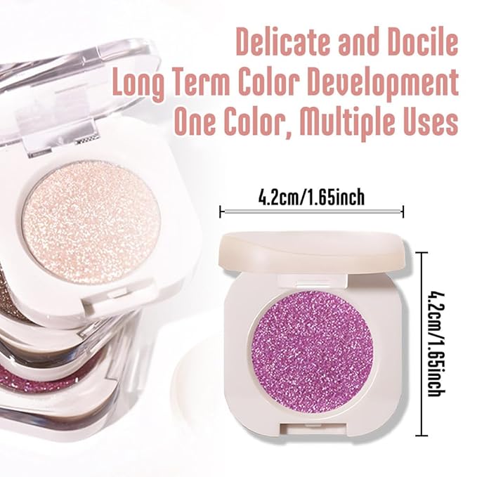 CAKAILA Single Purple Shimmer Sparkly Eyeshadow,Bright Intense Monochrome Eye Shadow,Apply Makeup Easily,Matte Pressed Powder Single Eyeshadow,24 Hour Eye Makeup Longwear Waterproof