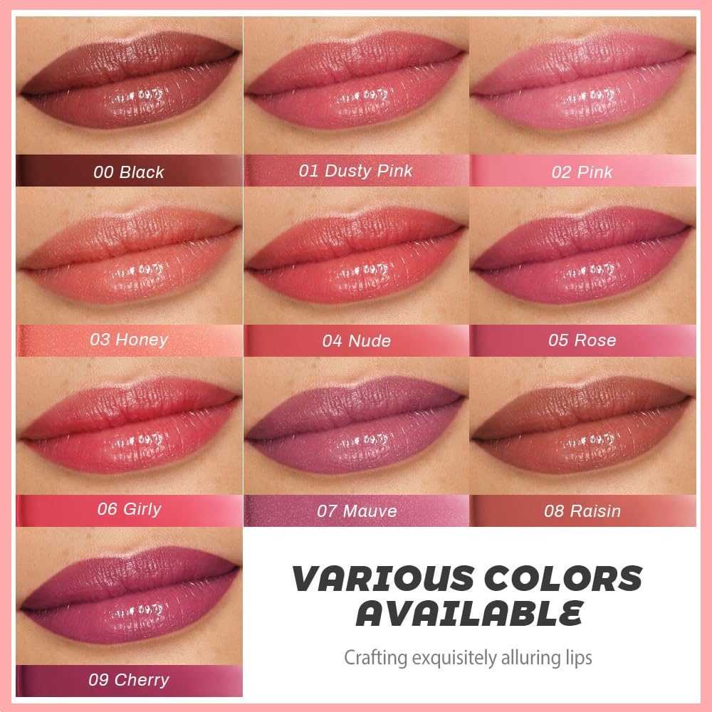 Kaely Raisin Honey Lipstick Tinted Lip Balm, Hydrating Shine Lipstick for Women Dry Lips, Moisturizing Nourishing Glossy Lip Gloss Stain Makeup, Sheer Lightweight, Vegan & Cruelty-Free, 08