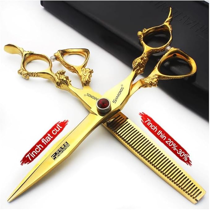 5.5/6 /7 Inch Knight Professional Japanese Hair Scissors Barber Scissors Set (7 inch 3pc-B)