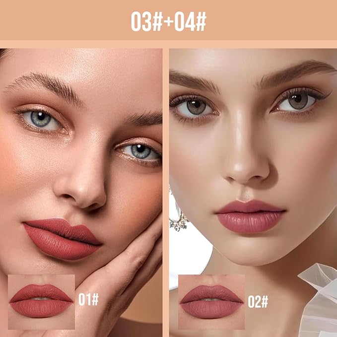 Hxssll Lip Stain Peel Off Masque - Peel Off Lip Stain Tattoo, Peel-Off Lip Tint，Long Lasting Waterproof Transfer-proof Lip Mask Lips Stain Peel Off Lip Gloss,Stay Lip Makeup 03+04
