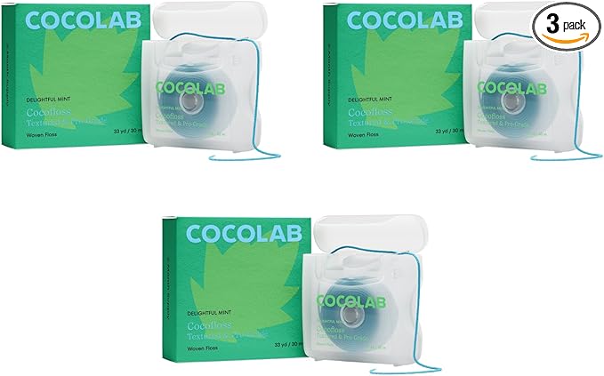 Cocofloss Expanding Woven Dental Floss by COCOLAB, Mint Scent, 4-Pack
