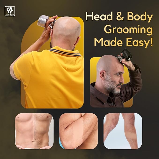 Skull Shaver Pitbull Gold PRO GX5 — Head & Face Shaver for Bald Men | Cordless Wet/Dry Rotary Razor