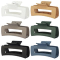 Sisiaipu 4 Inch Big Hair Claw Clips 6 Pcs Large Claw for Thick Hair Square Hair Clips for Women Rectangle Hair Clips Nonslip Acrylic Banana Jaw Clips Hair Accessories for Girls (Neutral)