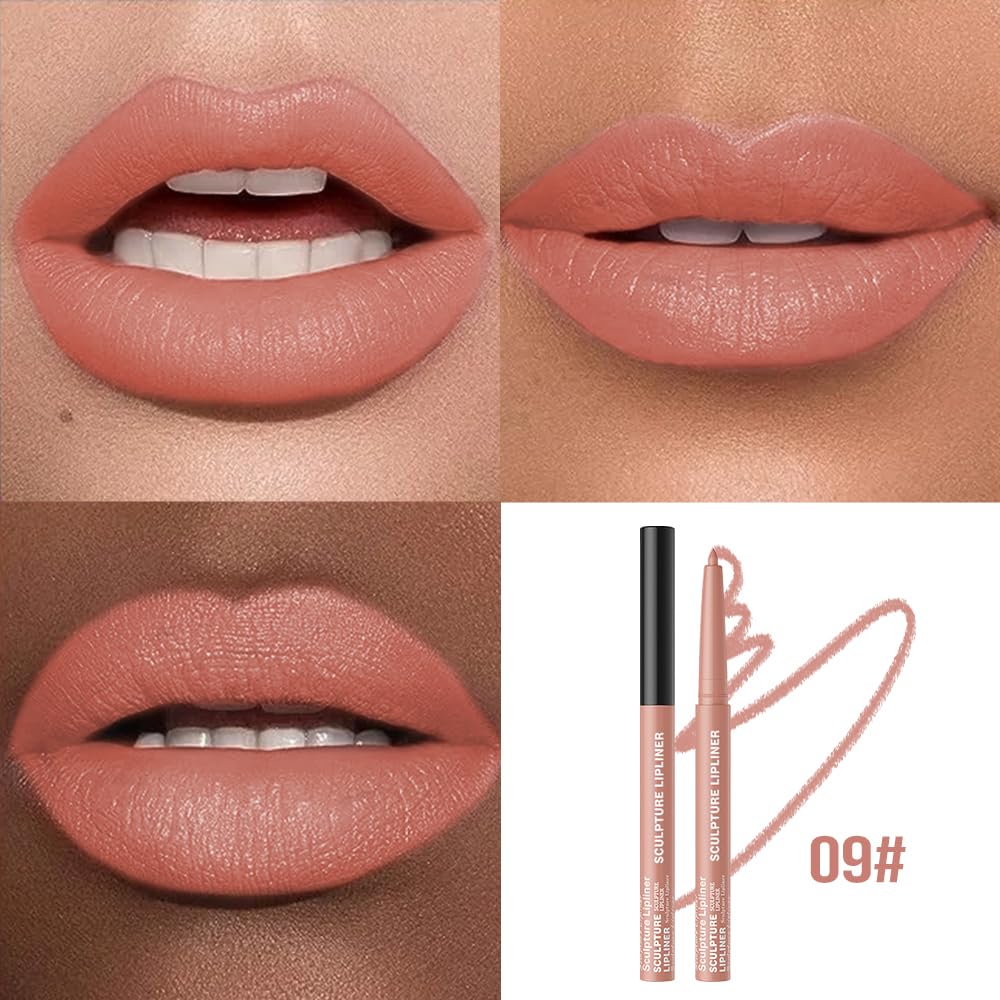 Hxssll 12 Colors Matte Lip Liner Pencil – Long Lasting Waterproof Lip Liner, Smudge Proof Transfer Proof Lip Pencil, High Pigment Lip Makeup for Defining & Filling Lips (09#, 1PCS)