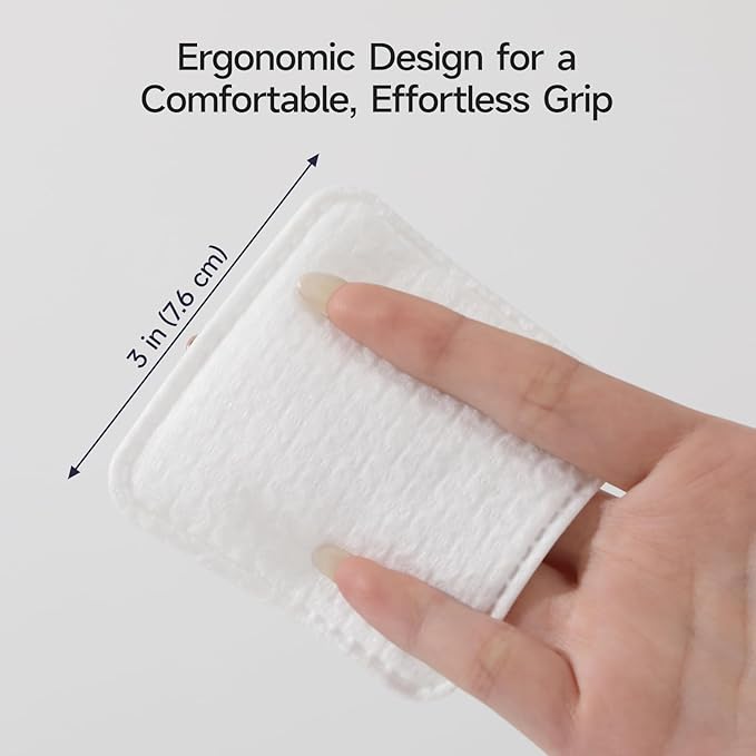 ECOLOOK Cotton Pads for Face，Triple-Layer Textured Exfoliating & Ultra-Soft Reinforced Edges,Lint-Free & No Tear， Triple-Laye Facial pad，Gentle for All Skin Types | Pair with Toner