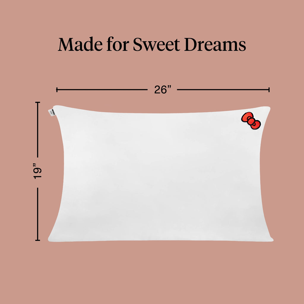 Kitsch x Hello Kitty Satin Pillowcase - Size 19x26, Ivory