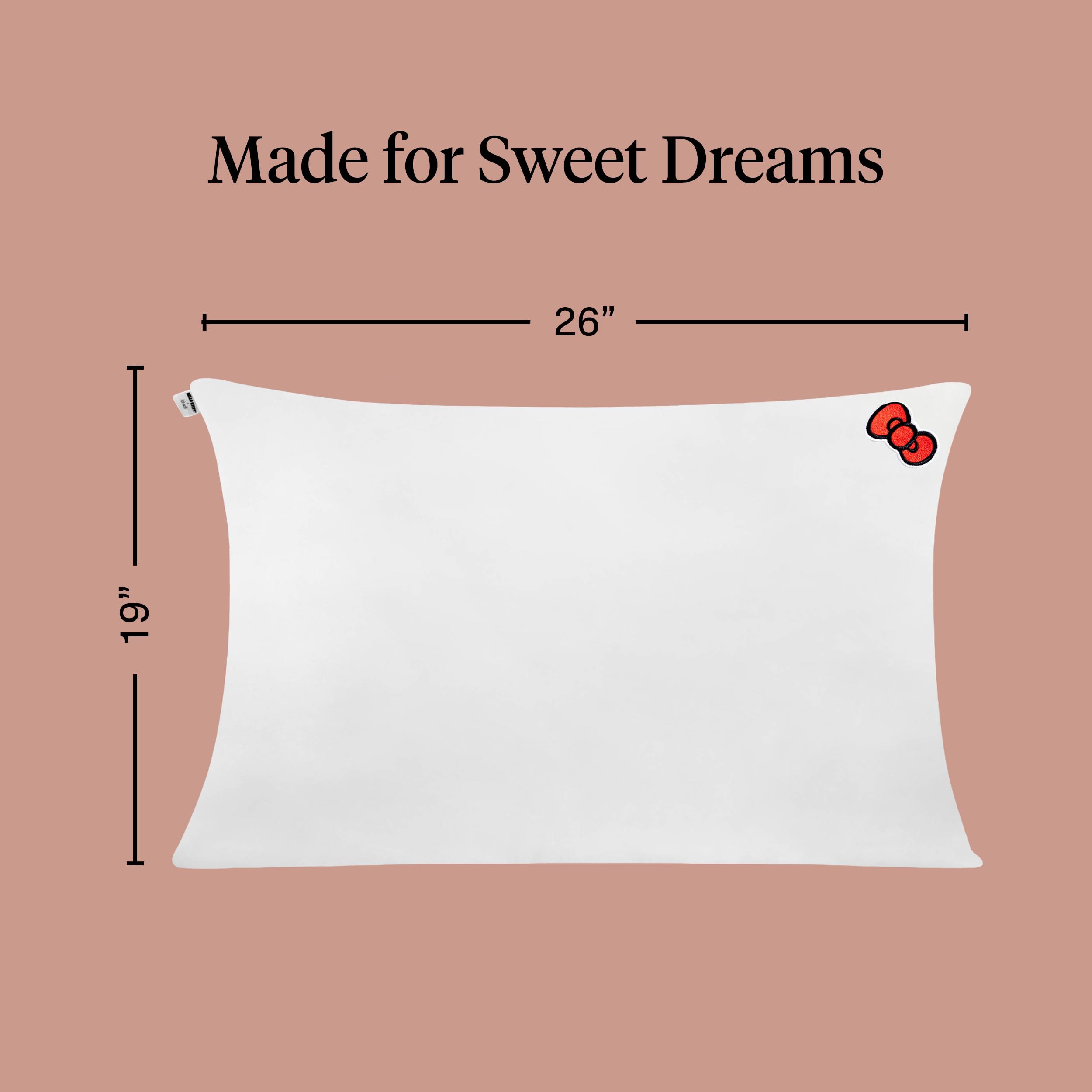 Kitsch x Hello Kitty Satin Pillowcase - Size 19x26, Ivory