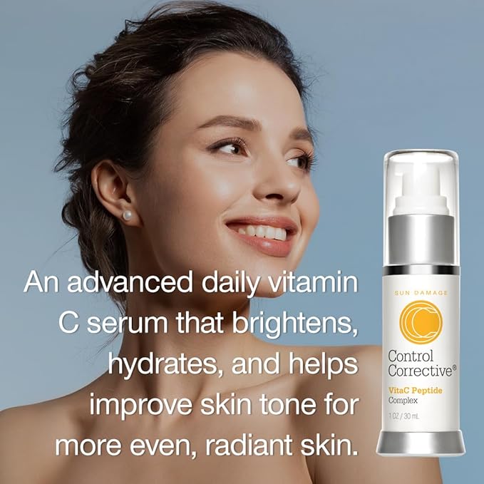 CONTROL CORRECTIVE VitaC Peptide Complex – Vitamin C Peptide Face Serum with Antioxidants, Collagen Support & Hydration for Aging or Uneven Skin