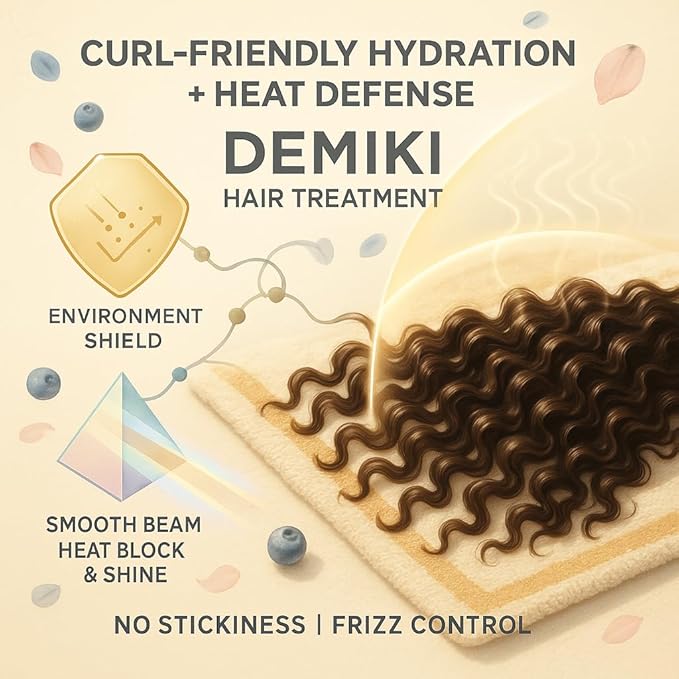 DEMIKI Japanese Hair Oil, Anti-Frizz Smoothing Serum for Dry Hair 1.18oz