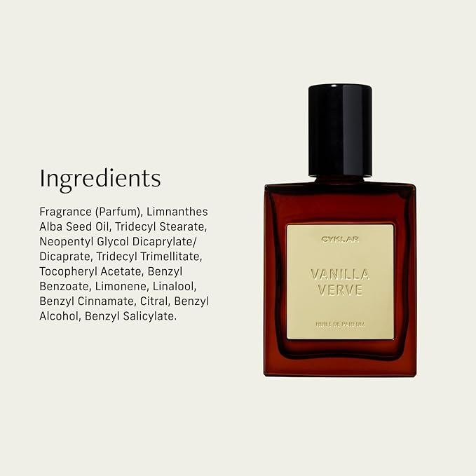 CYKLAR Perfume Oil for Skin – Vanilla Verve Scent – Travel-Friendly 15ml