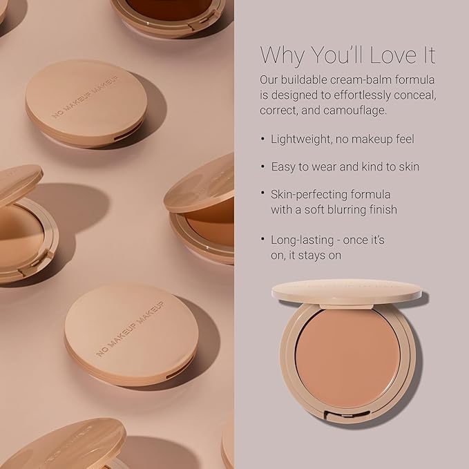 No Makeup Makeup Long-Lasting Lightweight Foundation & Brush Duo | Cruelty-Free, Fragrance-Free, Buildable, Transfer-Proof Makeup (Mocha)