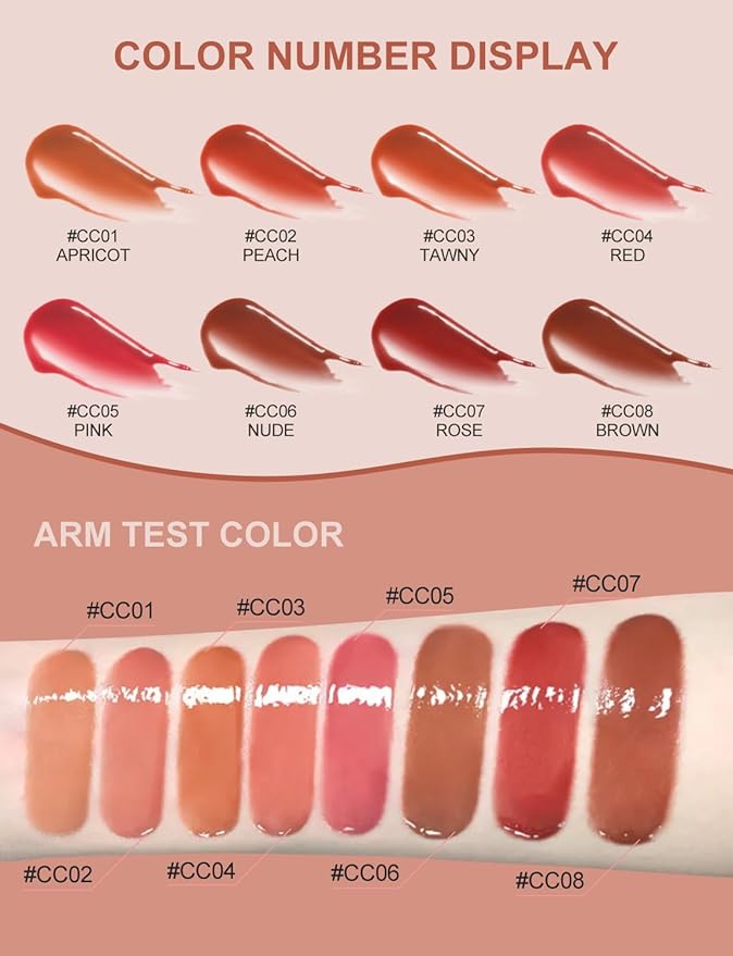INTO YOU Lip Gloss Coco Liquid Moisturizing Lipstick Long Lasting Lip Stick Lip Stain Makeup Glitter Shine Non-sticky Lipstick for Women (CC01)