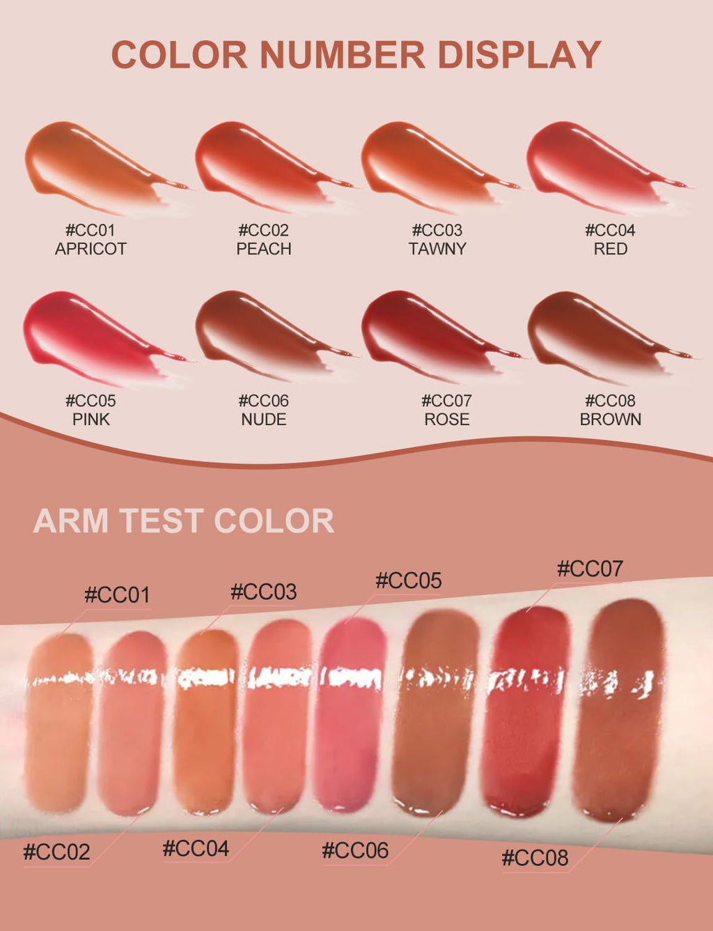 INTO YOU Lip Gloss Coco Liquid Moisturizing Lipstick Long Lasting Lip Stick Lip Stain Makeup Glitter Shine Non-sticky Lipstick for Women (CC01)