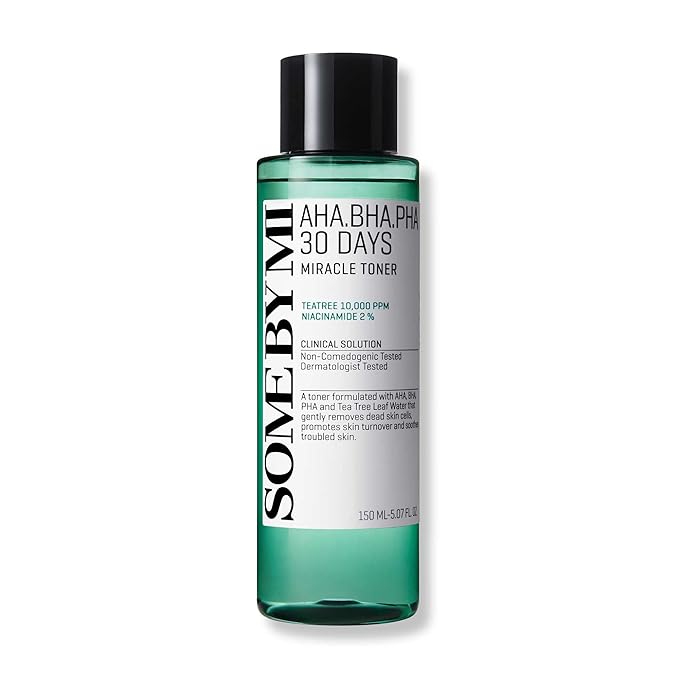 SOME BY MI AHA BHA PHA 30 Days Miracle Toner – 5.07oz, 150ml – Korean Refining Face Toner for All Skin Types – Daily Pore Care & Oil Control with 2% Niacinamide – Korean Skin Care