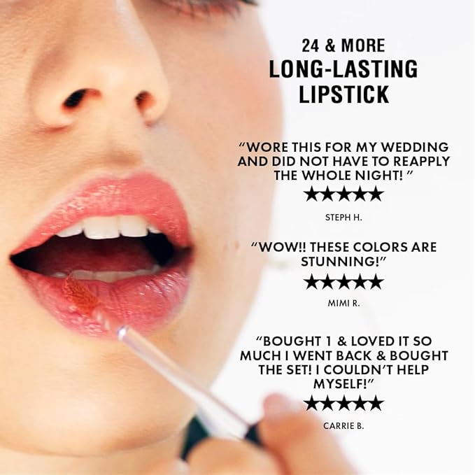 Jerome Alexander 24 & More Lipstick, 3-Pack - Pomegranate, Plum, Caramel