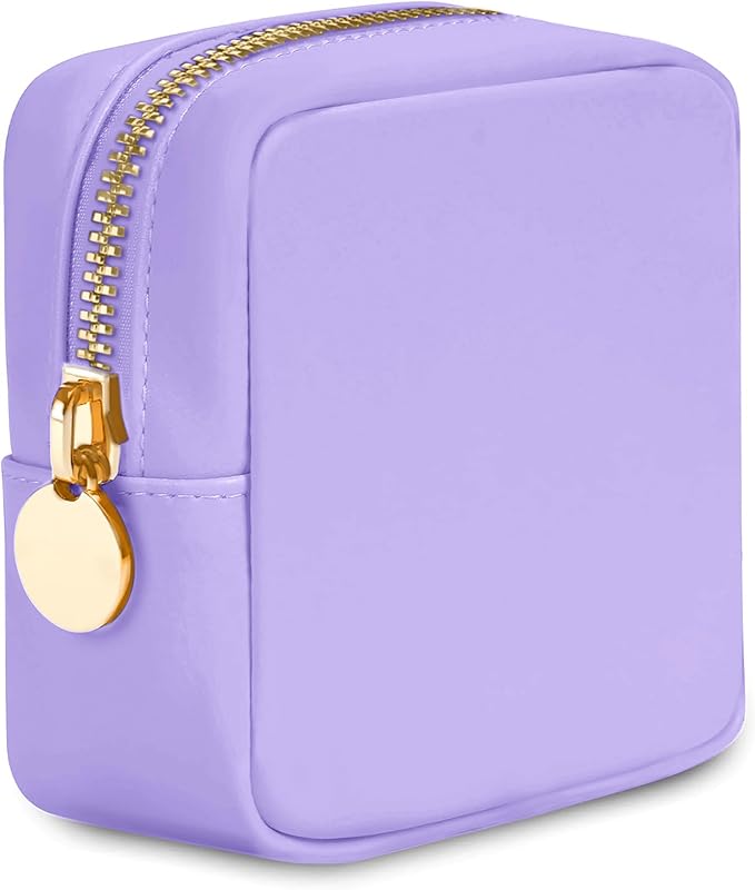 DANCOUR Small Makeup Bag for Purse – Mini Cosmetic Pouch, Travel Organizer, Small Purse Pouch, Portable Makeup Case for Women & Girls, Purple Mini Makeup Bag