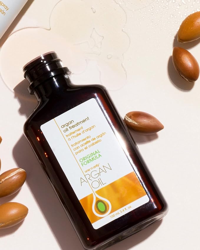 One 'N Only Argan Oil Hair Treatment - Lightweight & Hydrating Hair Oil for Natural, Wigs & Extensions - Shine Enhancing, Heat Protectant & Frizz Control (3.4 oz, 3pk)