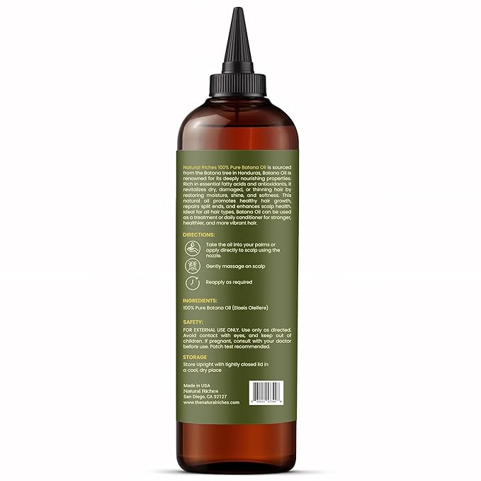 Batana Oil for Hair Growth 8 Fl Oz - Cold Pressed